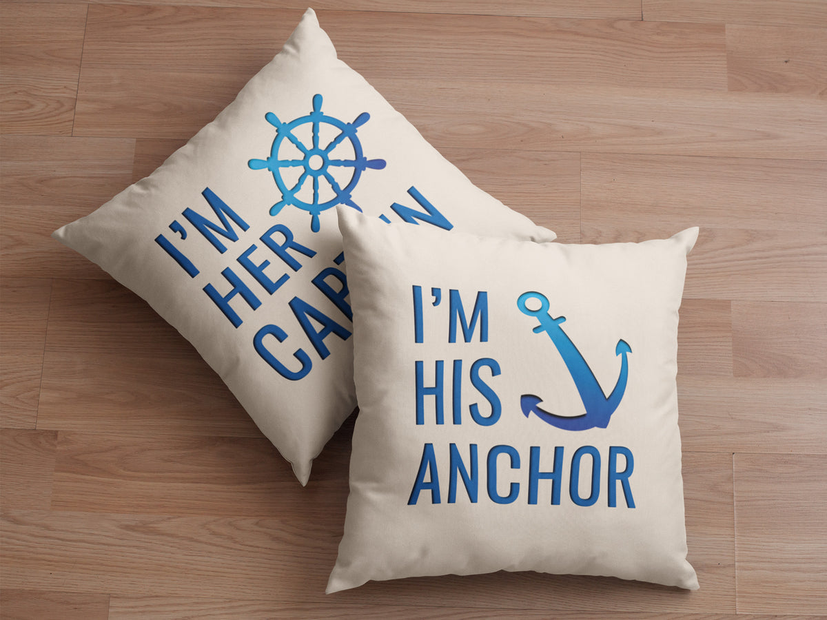 Boat Wedding Gift, Boat Couple Gift, Anchor Pillow, Valentines Cushion, Boat Bedding