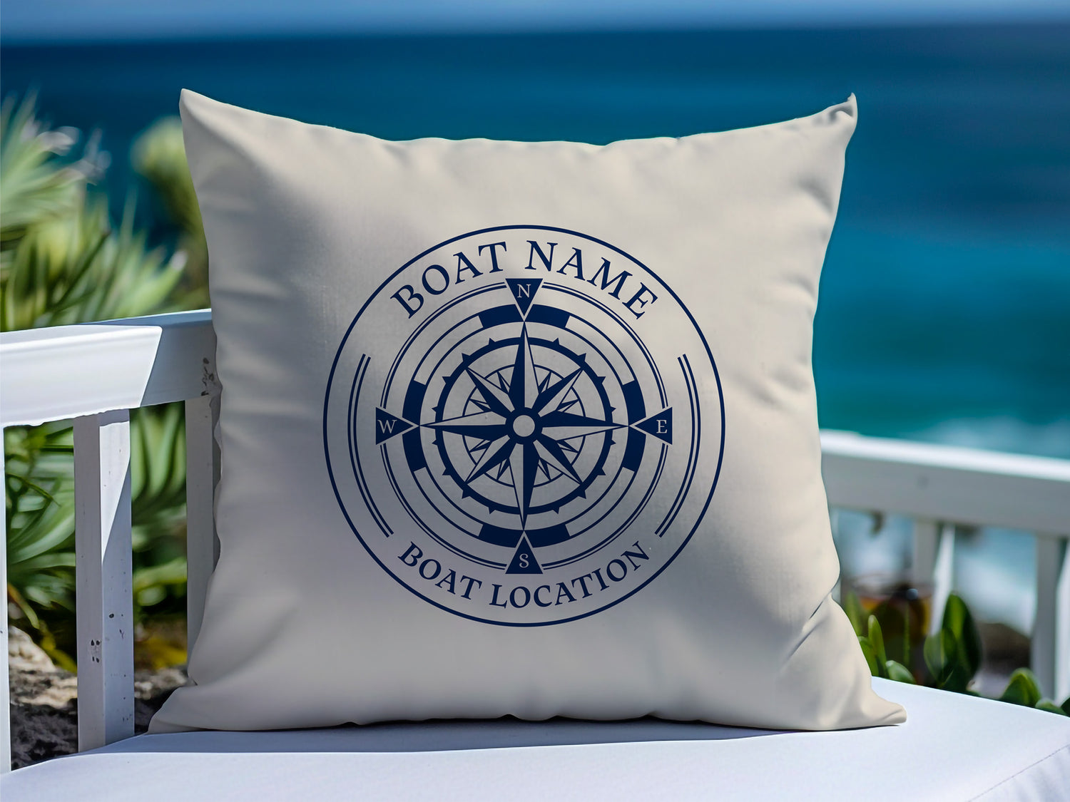 Custom Boat Pillow, Personalized Boat Name Pillow, Boating Gift, Nautical Decor