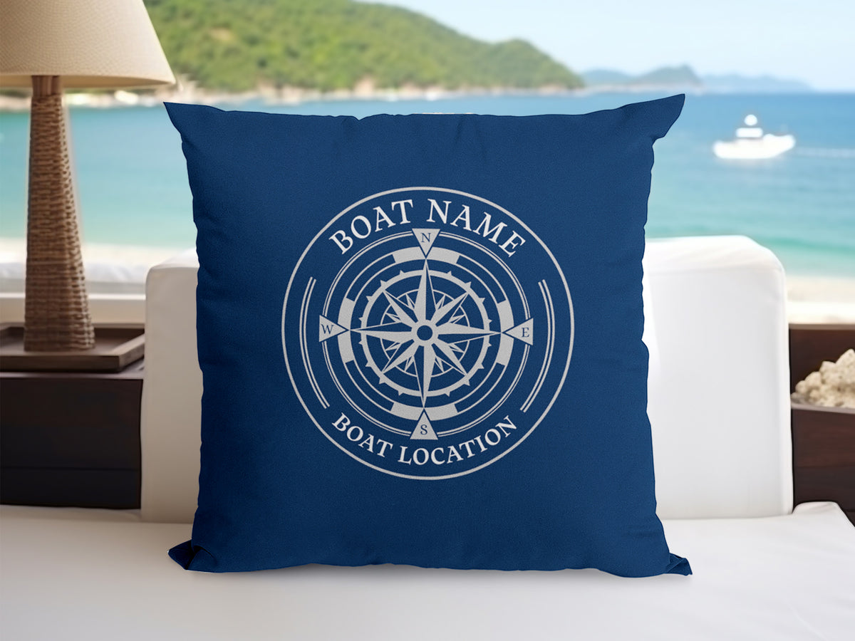 Custom Boat Pillow, Personalized Boat Name Pillow, Boating Gift, Nautical Decor