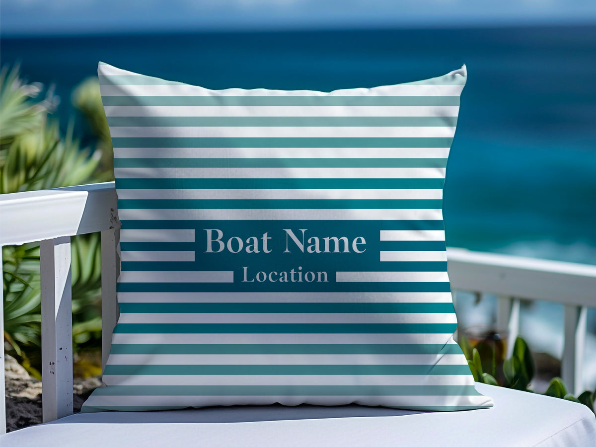 Lake House Pillow, Boating Gift, Zip Pillow, Coastal Pillow, Personalized Boat Pillow