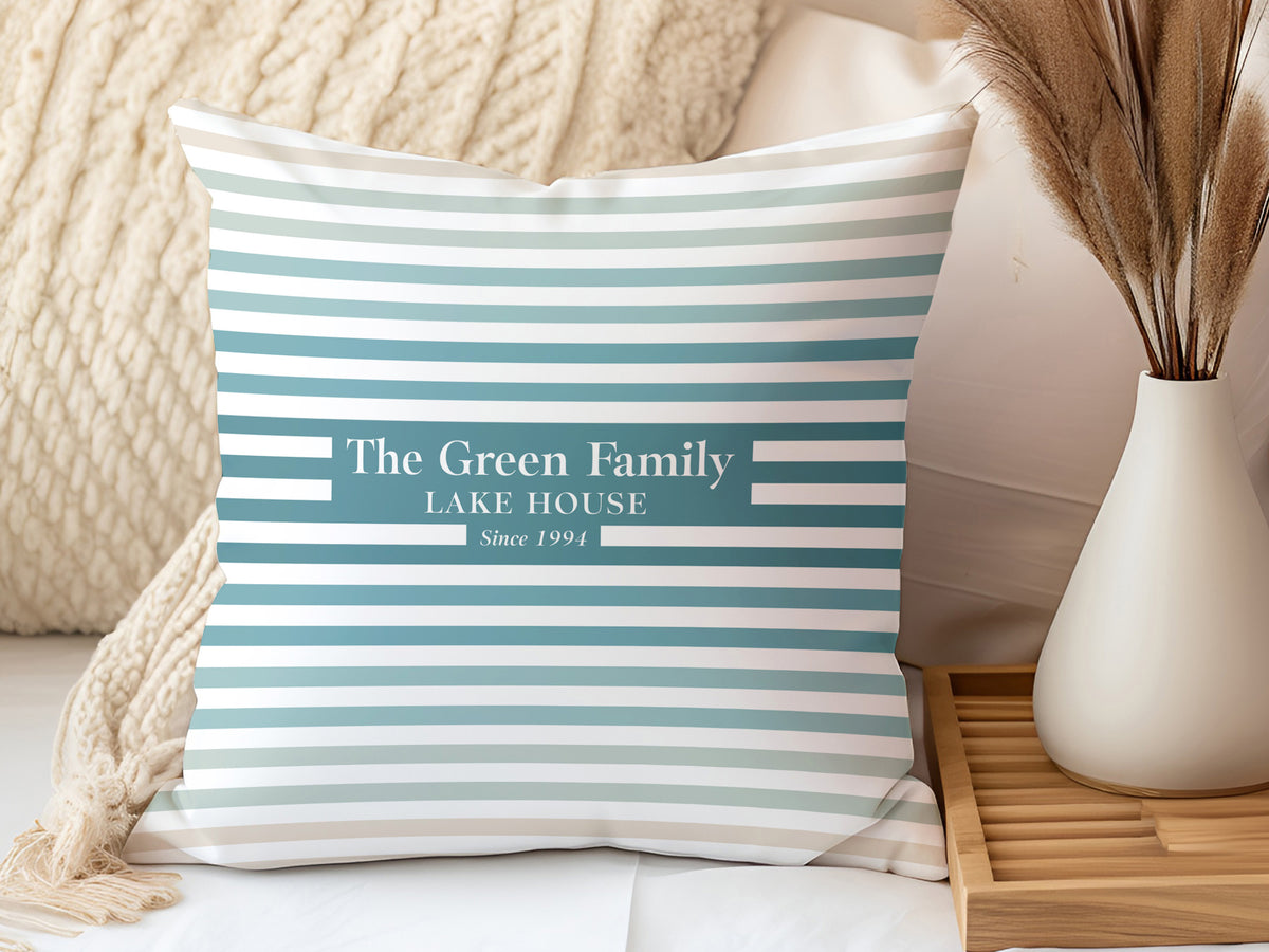 Family Boat Gift, Boating Gift, Lake House Decor, Zip Pillow, Personalized Boat Pillow