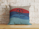 Custom Boat Name Pillow, Nautical Interior Lake House Pillow, Anchor Cushion, New Boat Gift for Yacht Owners