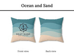 Custom Boat Name Pillow, Nautical Interior Lake House Pillow, Anchor Cushion, New Boat Gift for Yacht Owners