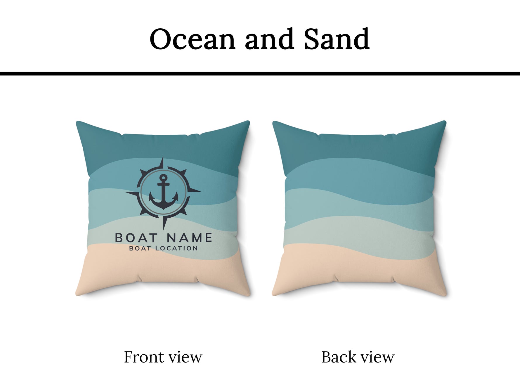 Custom Boat Name Pillow, Nautical Interior Lake House Pillow, Anchor Cushion, New Boat Gift for Yacht Owners