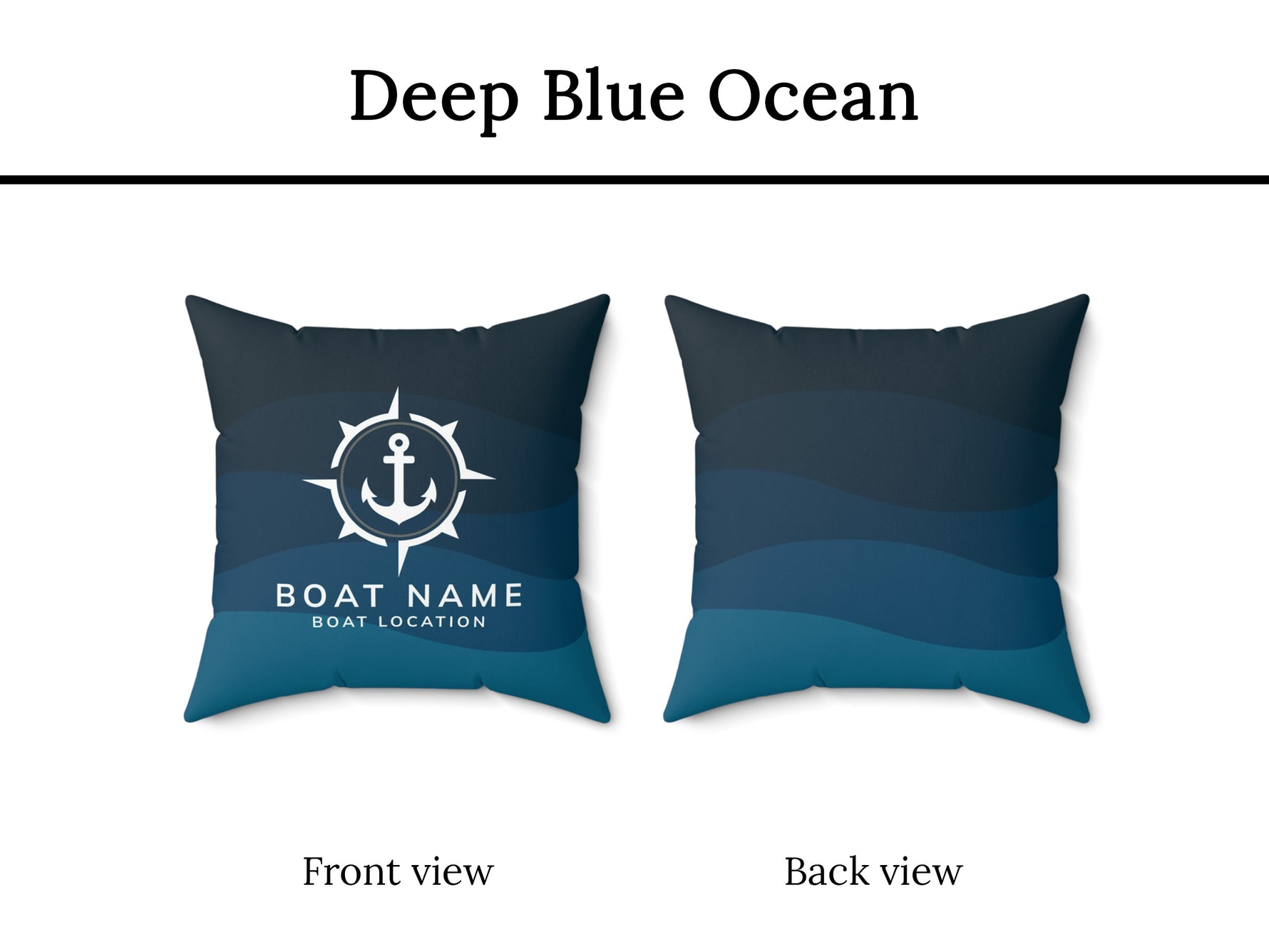 Custom Boat Name Pillow, Nautical Interior Lake House Pillow, Anchor Cushion, New Boat Gift for Yacht Owners