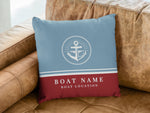 Outdoor Anchor Cushion, Boat Name Pillow, Yacht Outdoor Decor, Custom Family Boat Gifts