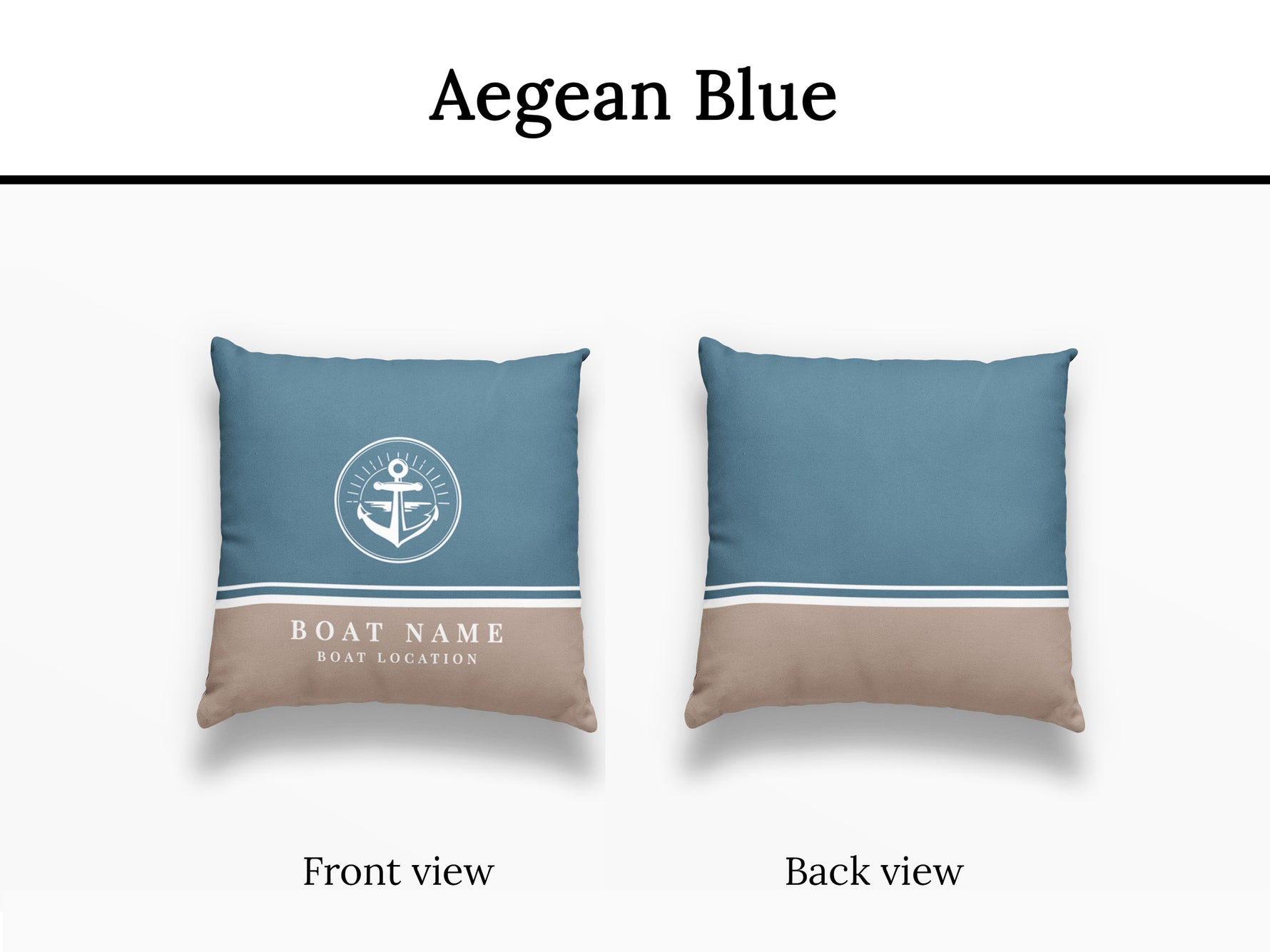 Boat Pillow, Blue Anchor Cushion, Nautical Gift, Sailing Present, Yacht Gift for Men or Women