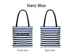 Custom Striped Bag, Boat Tote Bag, Boat Gifts for Women, Nautical Beach Bag, Personalized Tote