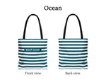 Custom Striped Bag, Boat Tote Bag, Boat Gifts for Women, Nautical Beach Bag, Personalized Tote