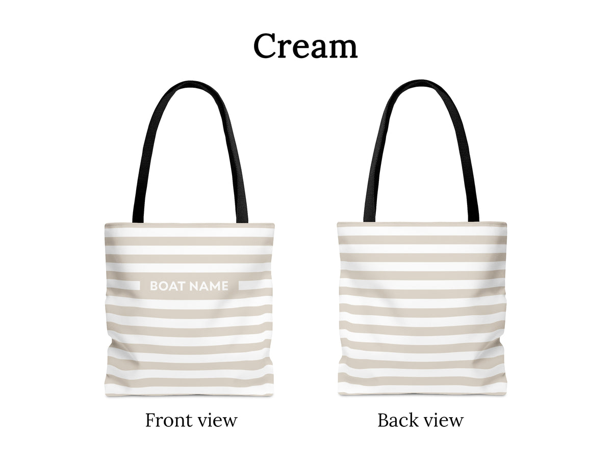 Custom Striped Bag, Boat Tote Bag, Boat Gifts for Women, Nautical Beach Bag, Personalized Tote