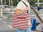 Custom Striped Bag, Boat Tote Bag, Boat Gifts for Women, Nautical Beach Bag, Personalized Tote