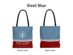 Custom Boat Tote, Boat Name Gift for Yacht Owners, Sailor Tote Bag