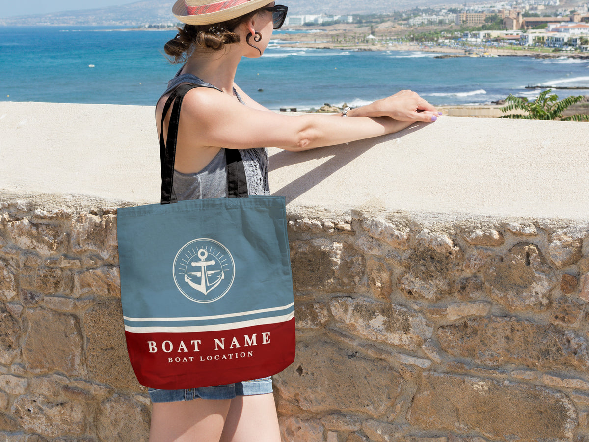 Custom Boat Tote, Boat Name Gift for Yacht Owners, Sailor Tote Bag