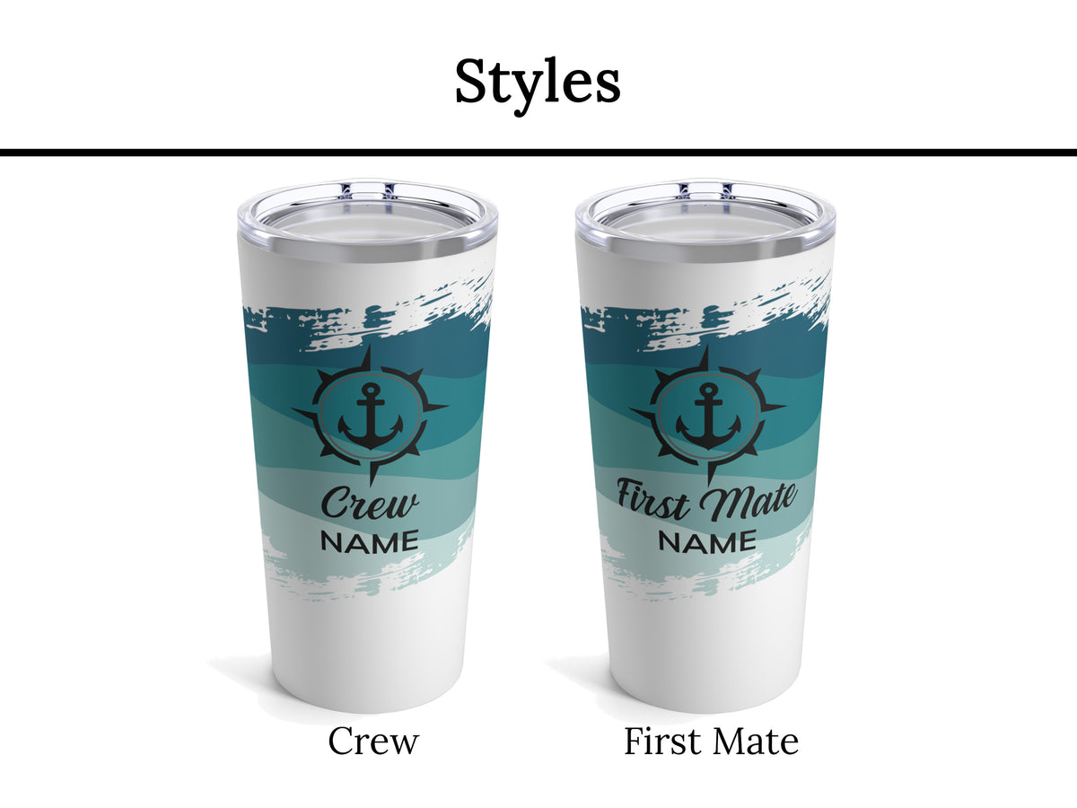 Custom Boat Tumbler, Captain Gift, Boat Gift for Mom, Nautical Insulated Mug