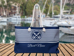 Boat Canvas Bag, Nautical Tote Bag, Custom Anchor Bag, Boat Gift for Women, Boat Bag