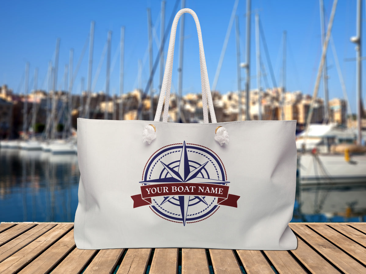 Boat Bag, Boat Gifts For Women, Compass Nautical Bag, Sailing Bag with Rope Handle