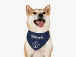 Nautical Collar Bandana, Boat Dog Bandana, Summer Dog Scarf, Over the Collar, Custom Dog Neckwear, Navy Dog Bandana