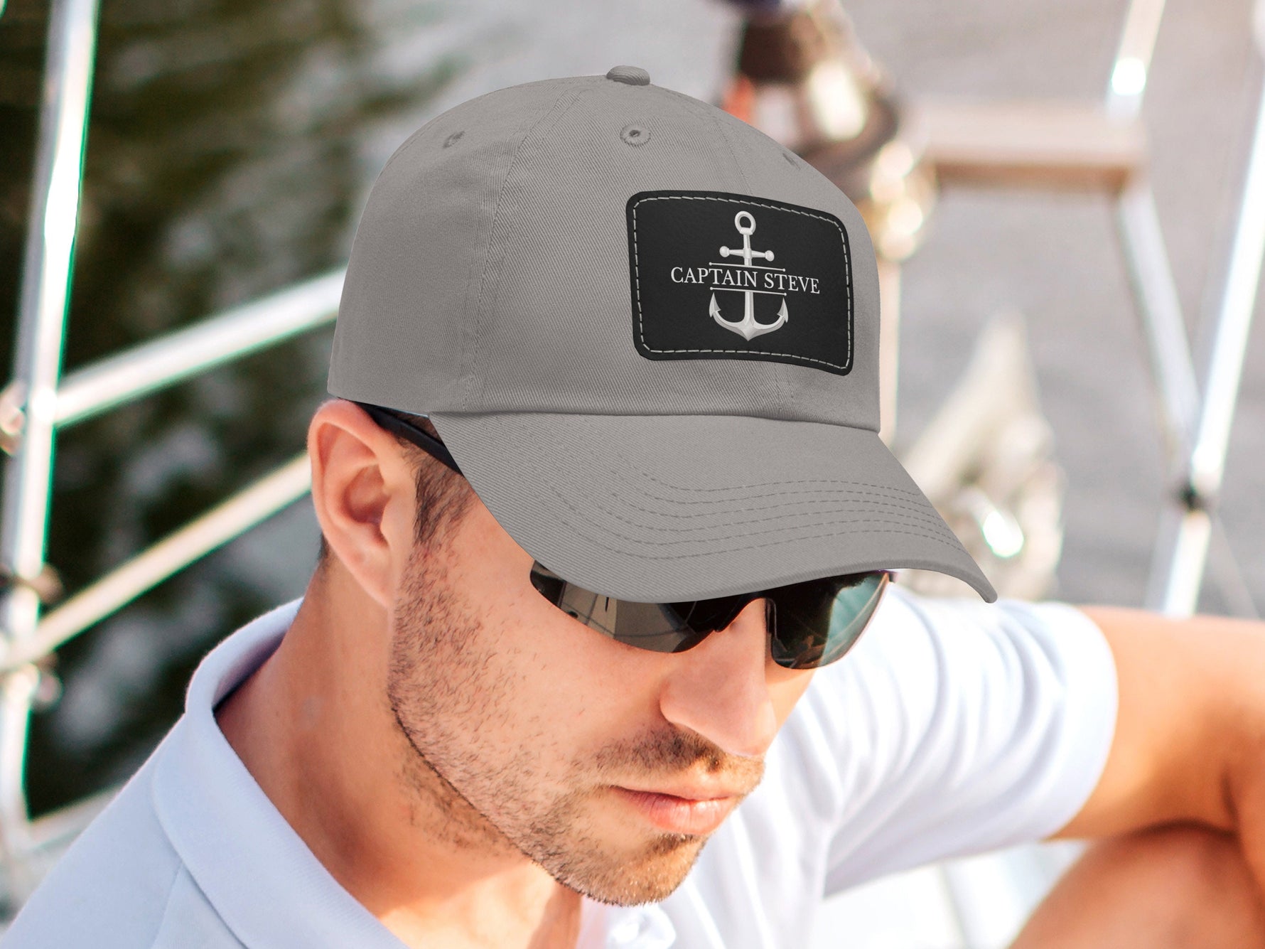 Custom Captain Hat, Anchor Nautical Cap for Sailors, Personalized Dad Hat, Boat Captain Gift, Lake Life, Yacht Gift for Men